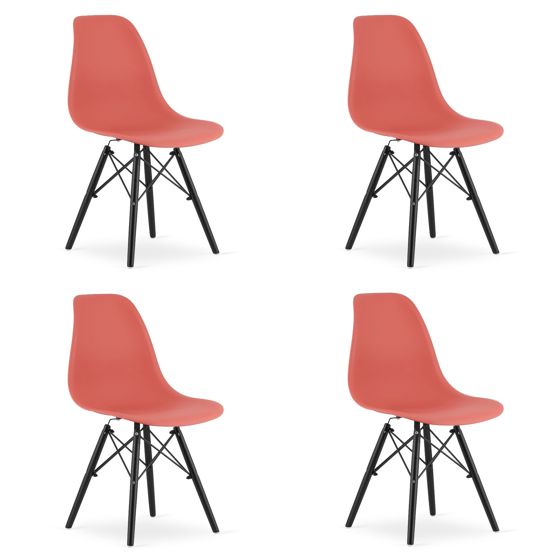 OSAKA-tuoli sinoberi, mustat jalat (4 kpl)