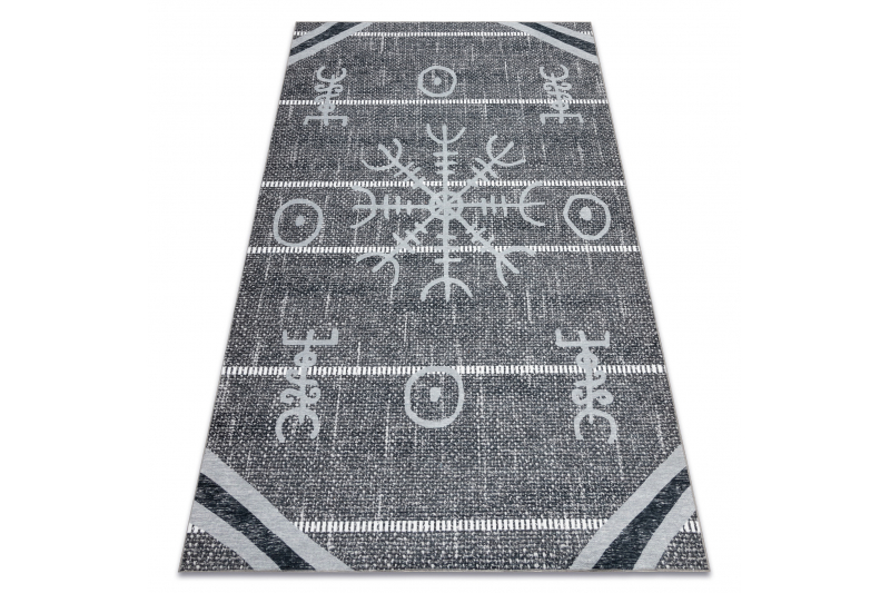 ANTIKA matto 118 tek, moderni atsteekit, pestävä - harmaa 120x170 cm