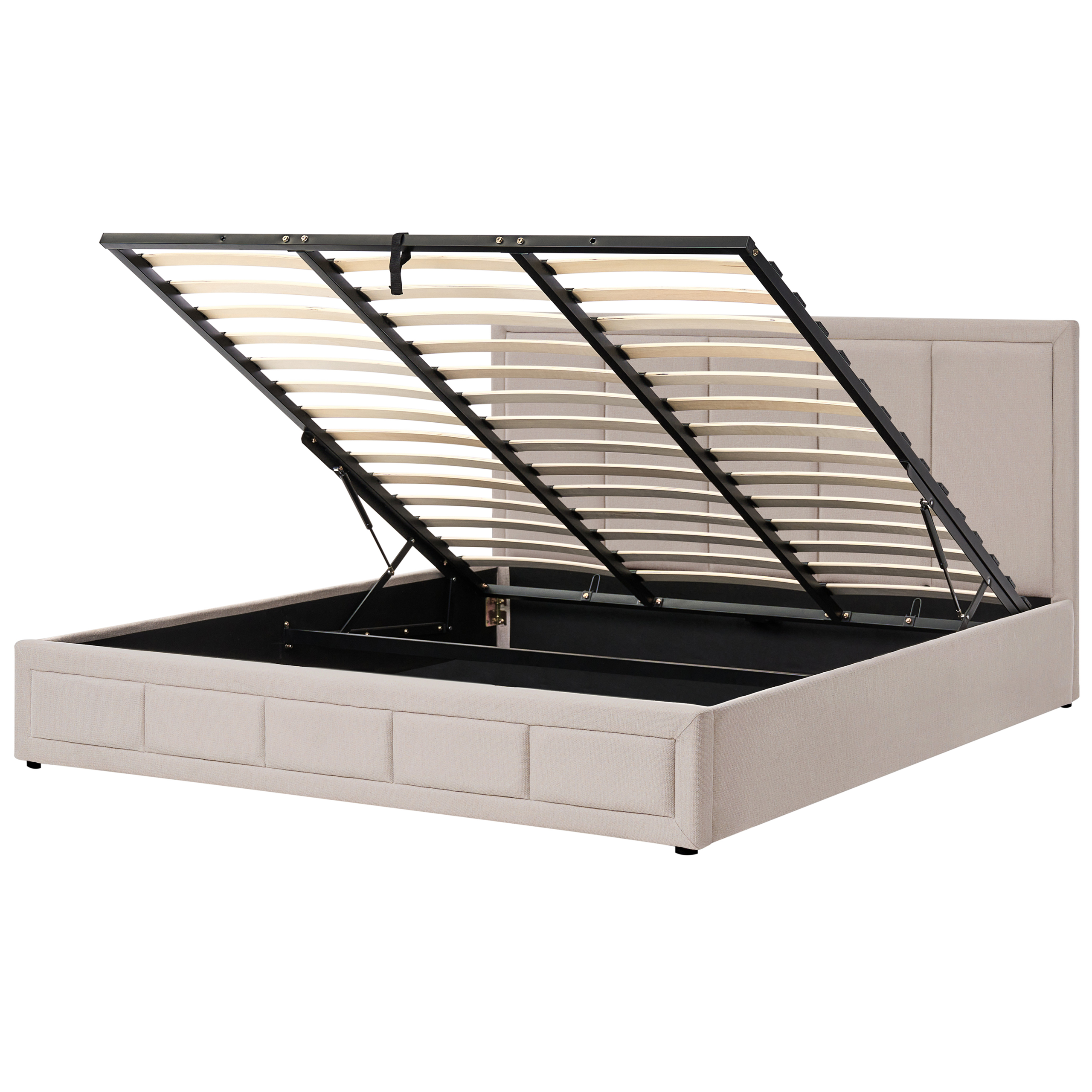 Sänky säilytystilalla kangas QUIBERON 180 x 200 cm Ruskeanharmaa