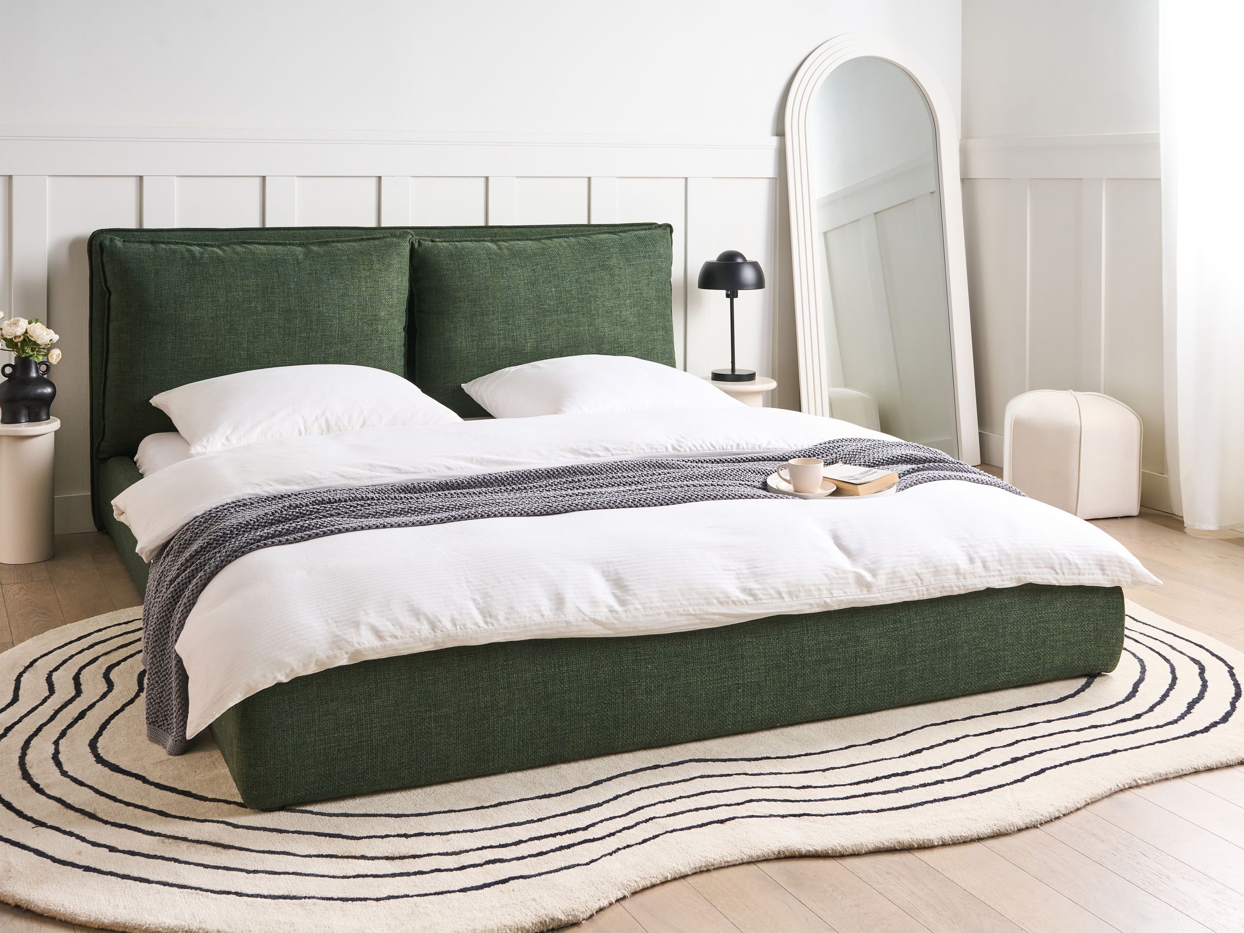 Sänky kangas BAJONNA 180 x 200 cm Tummanvihreä