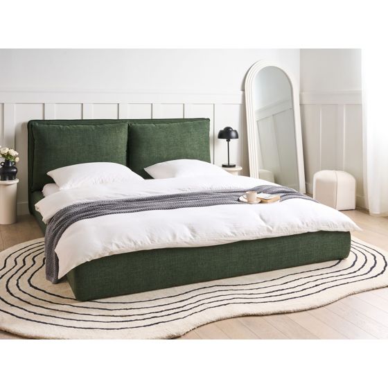 Sänky kangas BAJONNA 180 x 200 cm Tummanvihreä