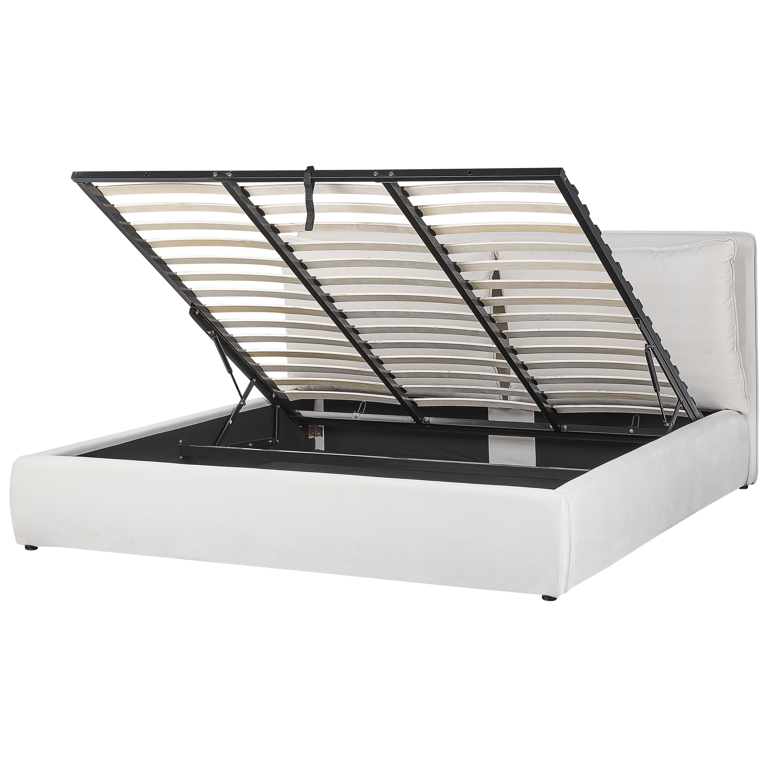 Sänky säilytystilalla sametti BAJONNA 180 x 200 cm Valkoinen