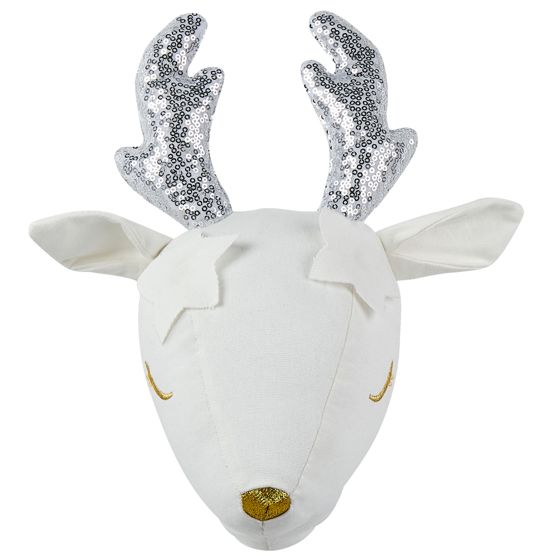 Lasten seinäkoriste Metsäkauris SUZY puuvilla 29 cm Valkoinen