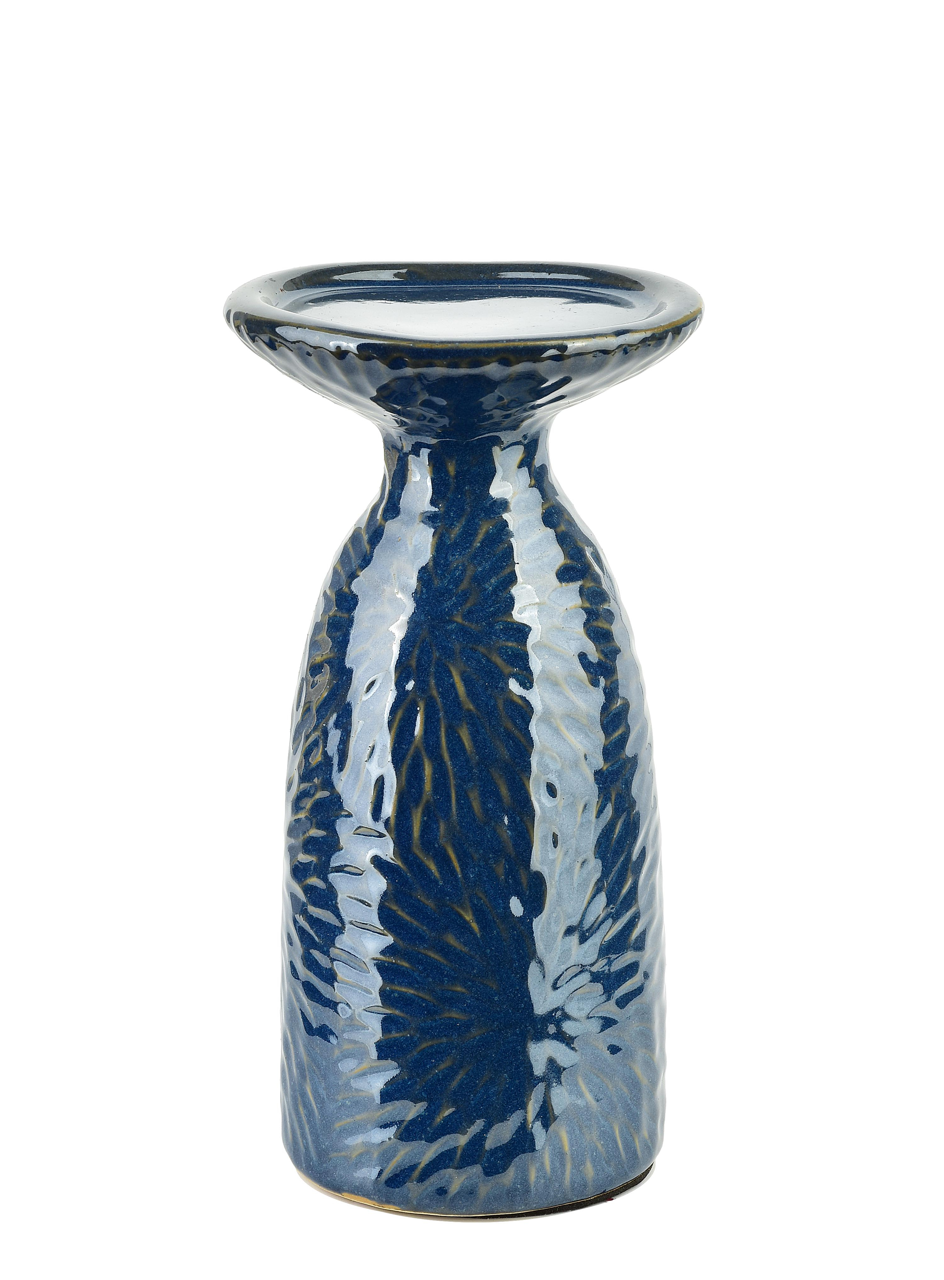 Kynttilänjalka keraaminen Mondex Yarine Blue 11x10x20cm sininen 1kpl