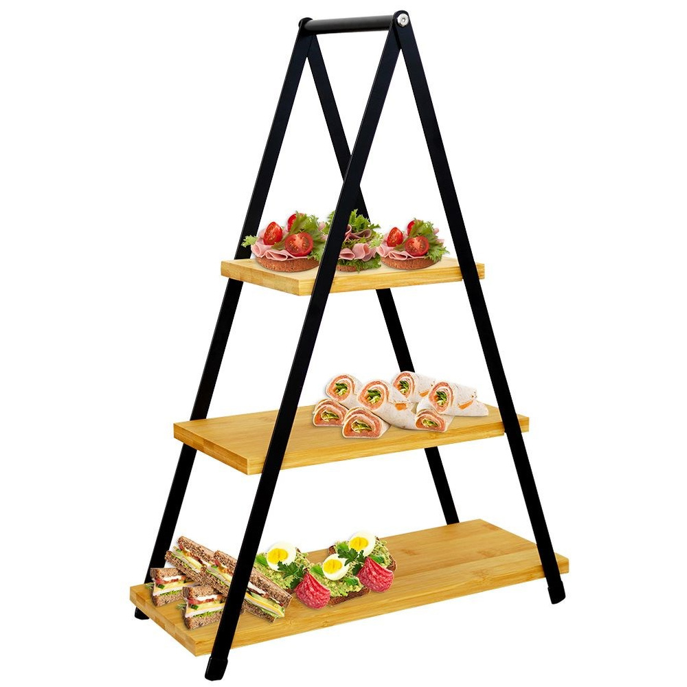 3-kerroksinen bambutarjotin 38x16,5x53 cm