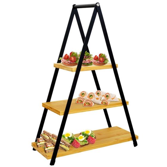 3-kerroksinen bambutarjotin 38x16,5x53 cm