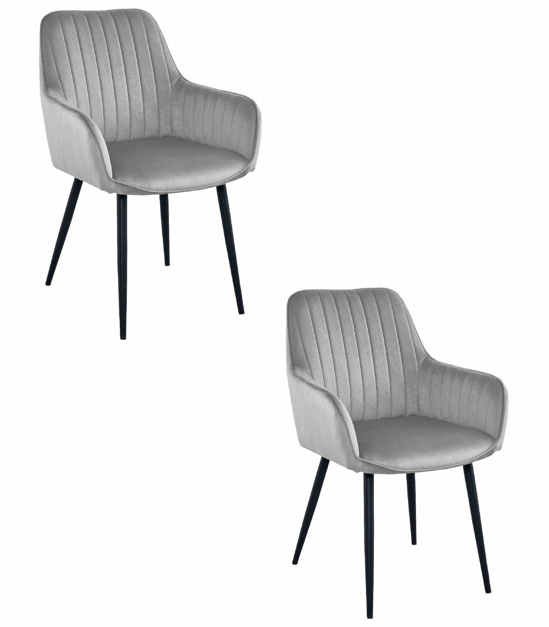SOLDEN-tuoli, hopeanharmaa sametti, mustat jalat (2 kpl)