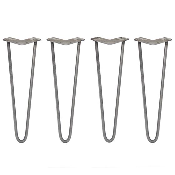 4 x 16" hiusneulajalat - 2 piikkiä - 12 mm - raakateräs