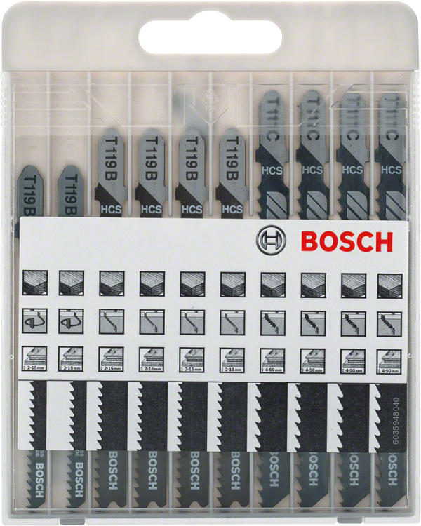 Bosch -Pistosahanteräsarja 10 osaa Puu