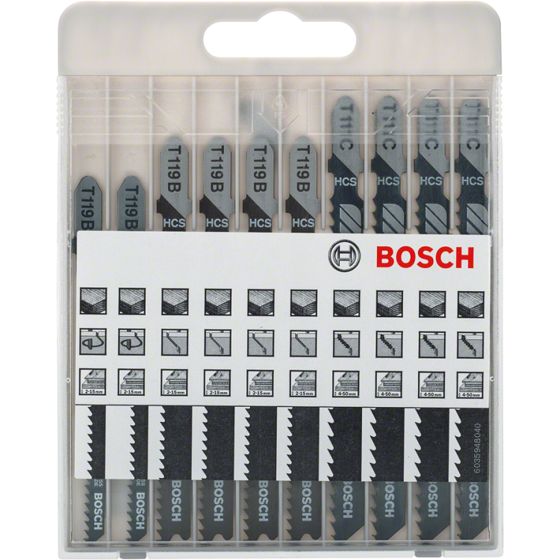Bosch -Pistosahanteräsarja 10 osaa Puu