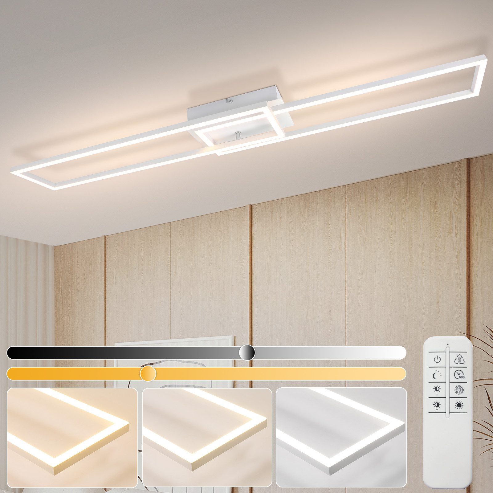 NETTLIFE - kattovalaisin, olohuoneeseen, LED - kattovalaisin Keittiöön Kaukosäätimellä, moderni, muotoilu, 3000K - 6500K, 36W