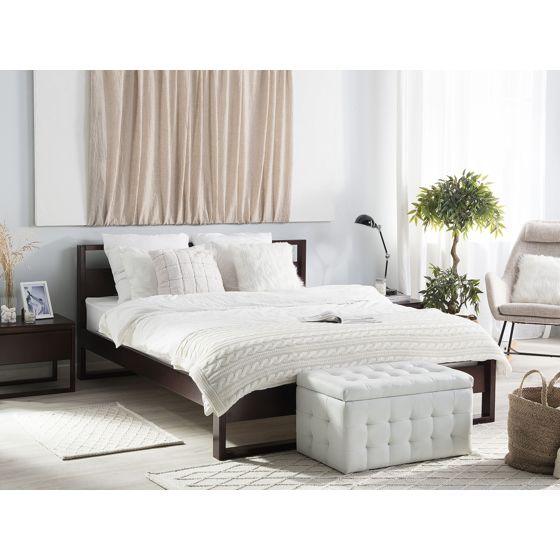 Sänky mänty GIULIA 140 x 200 cm Tummanruskea