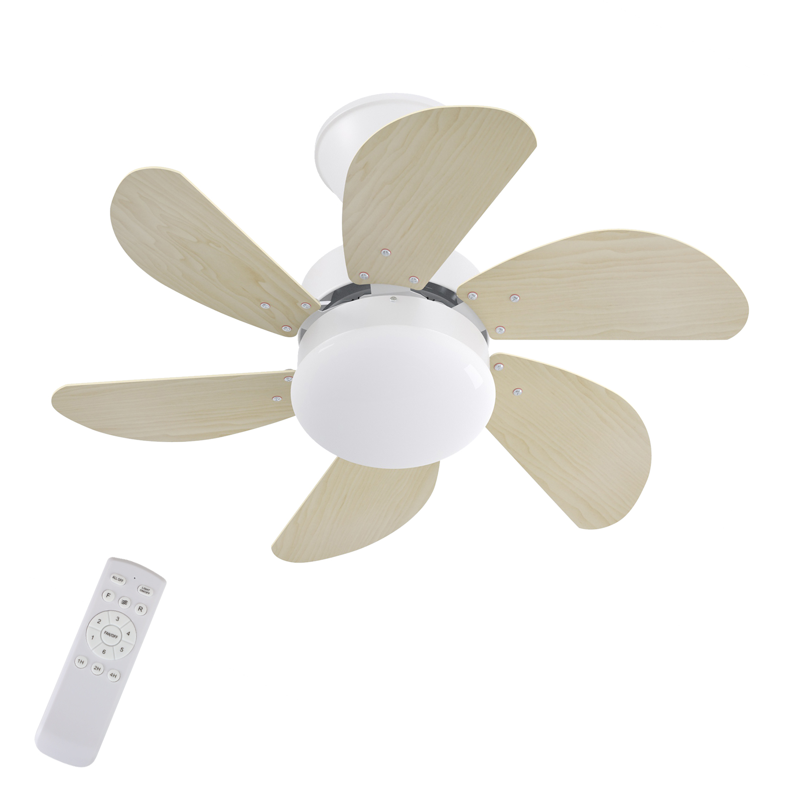 NETTLIFE - kattotuuletin valolla, kaukosäätimellä, hiljainen, ajastimella, 6 lapaa, makuuhuoneeseen