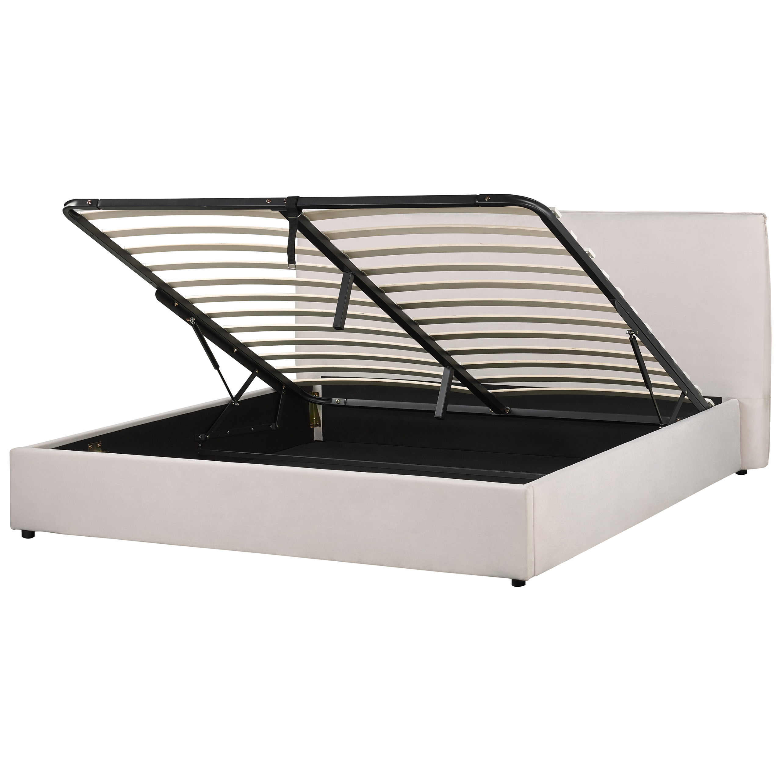 Sänky säilytystilalla sametti LAVAUR 180 x 200 cm Luonnonvalkoinen