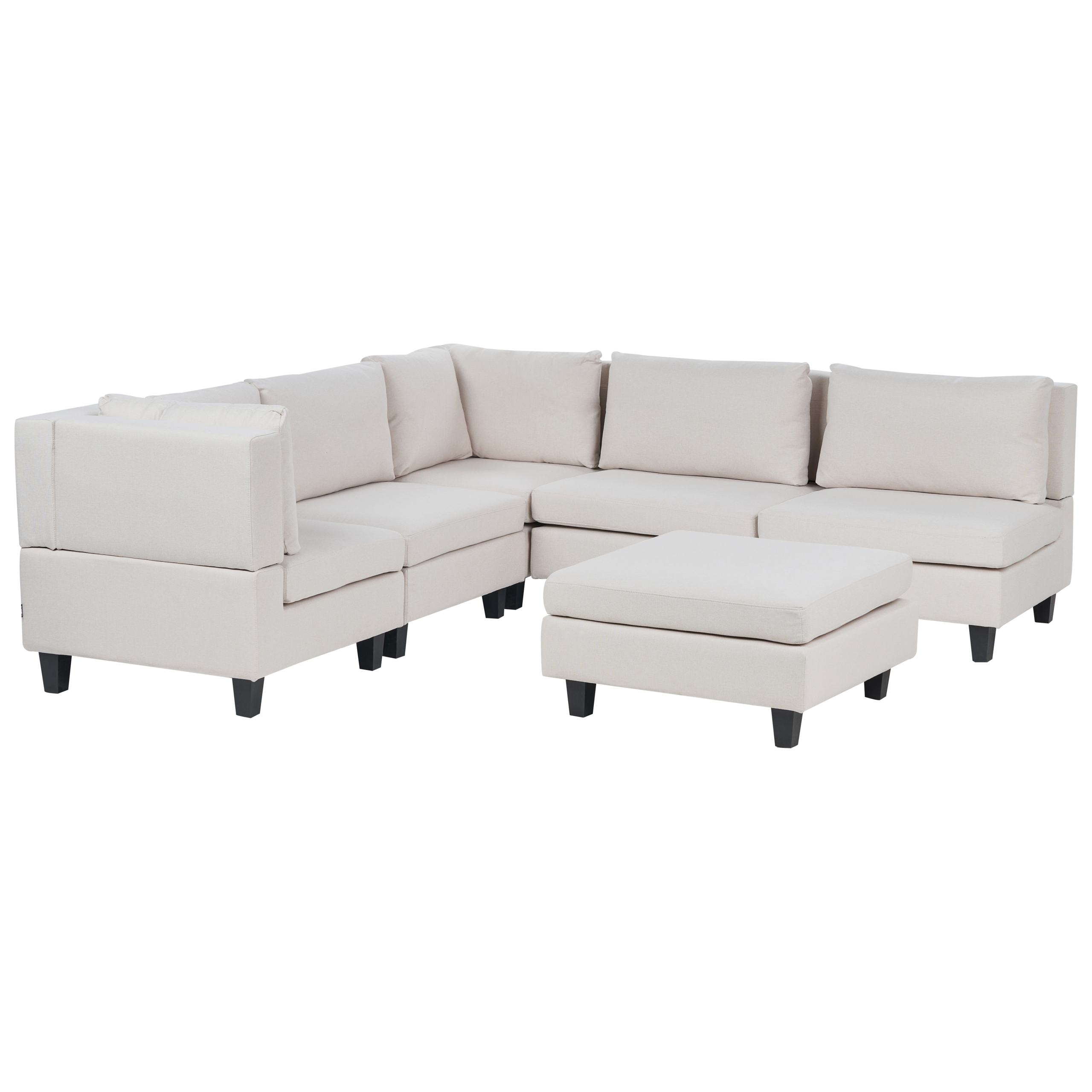 Moduulikulmasohva 5-istuttava UNSTAD kangas Vaaleanbeige ja rahi Oikea