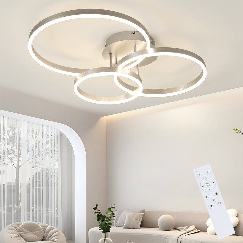 NETTLIFE LED-kattovalaisin olohuoneeseen, himmennettävä olohuonevalaisin, 82 cm, moderni muotoilu, kulta, 74 W, makuuhuonevalaisin kaukosäätimellä