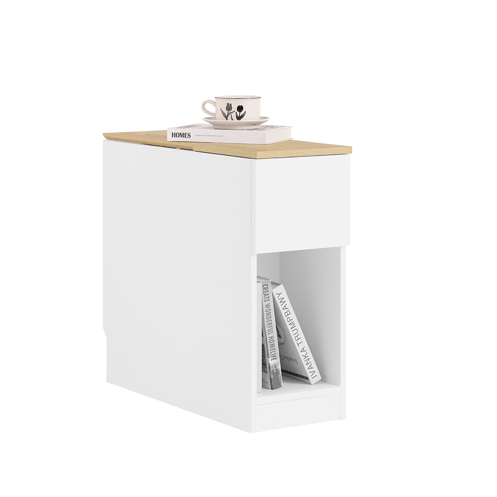 SoBuy 3-lokeroinen yöpöytä FBT162-WN ekologinen valko-puinen