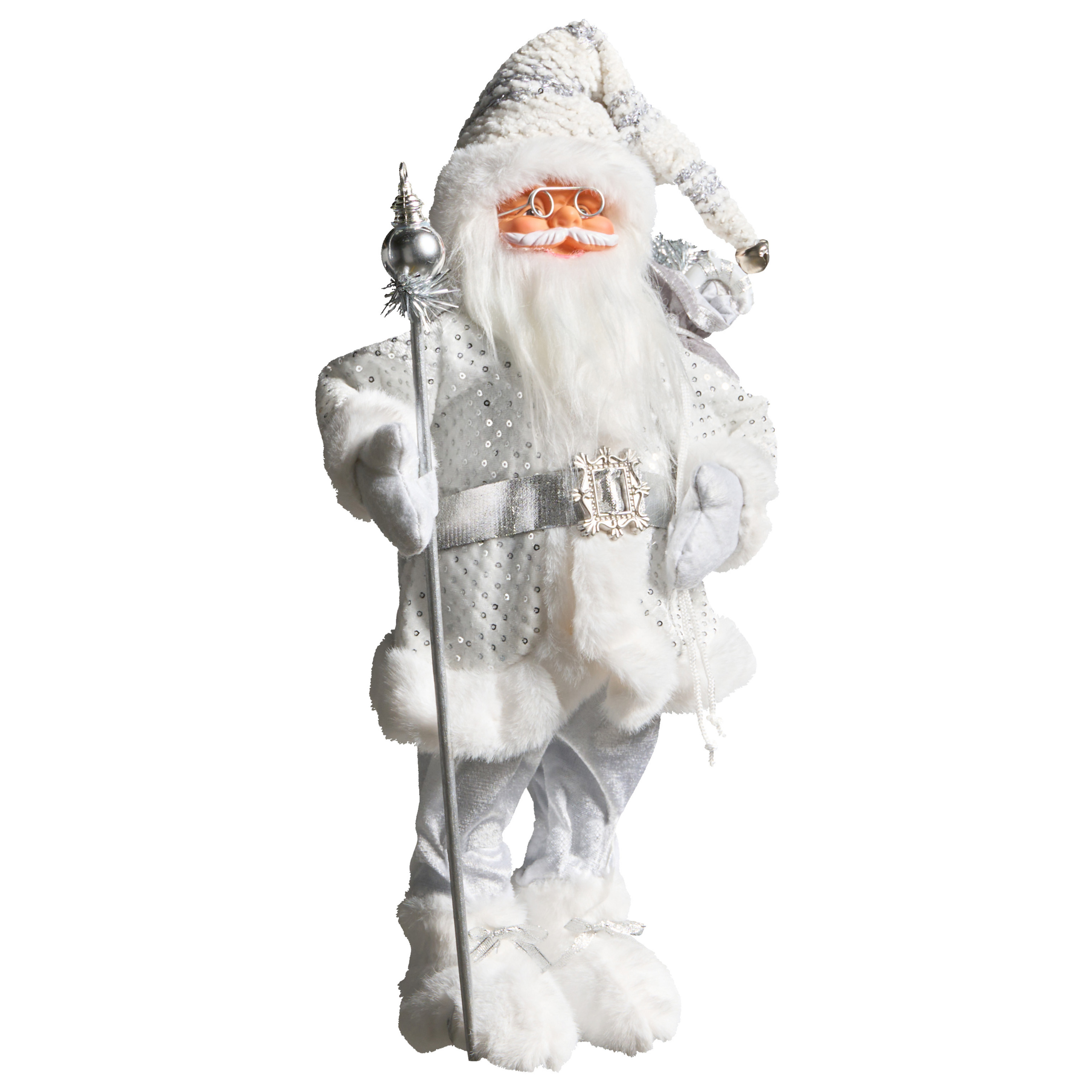 Joulukoriste NELAUG Joulupukki 48 cm Hopea