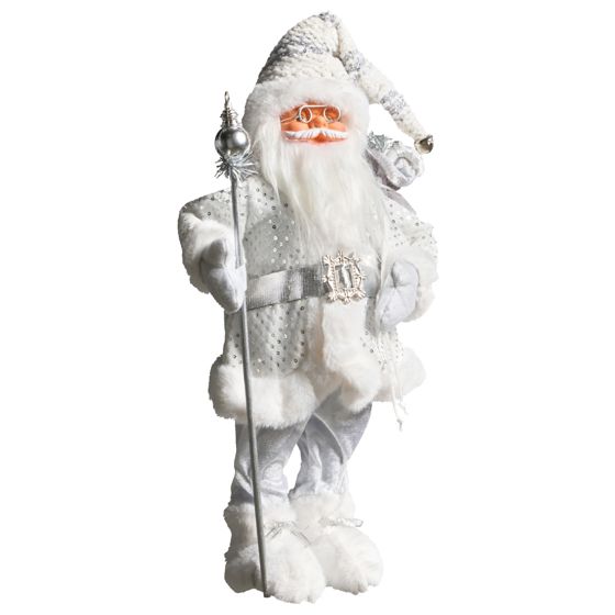 Joulukoriste NELAUG Joulupukki 48 cm Hopea