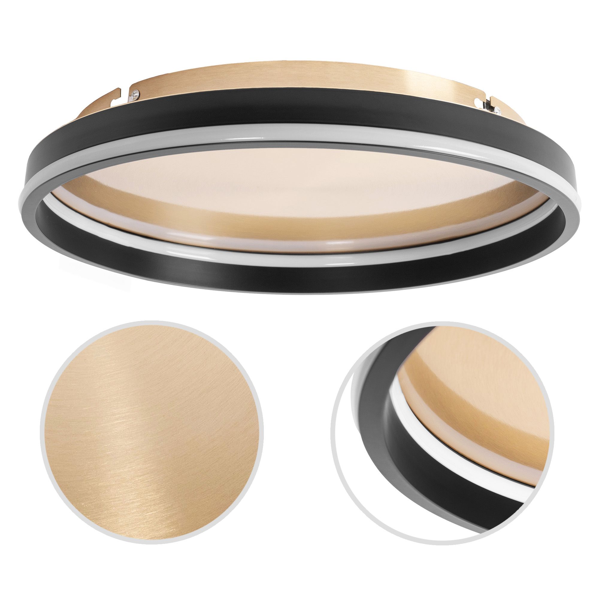 TOOLIGHT riippuva kattovalaisin APP1464 musta harjattu kulta, 40x40x6,5cm