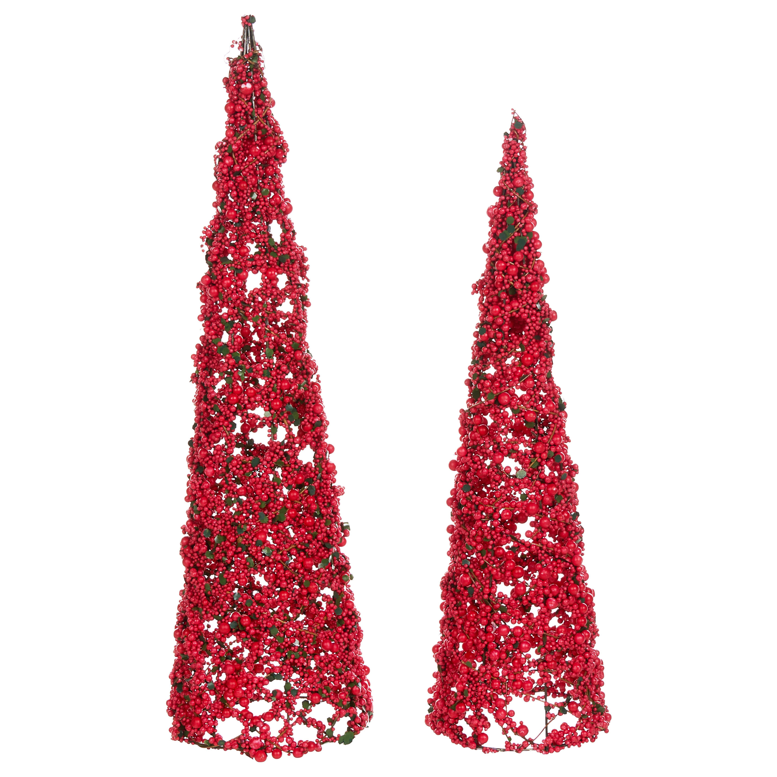 Koristesetti 2 kpl ROSAN Joulukuusi 52/60 cm Punainen