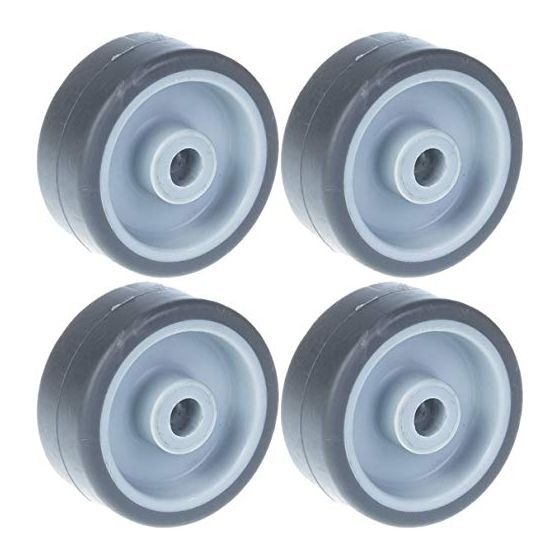 50mm 2" pyörä harmaa kumirengas muovisella keskiöllä 160kg kantavuus, 4 kpl:n sarja.