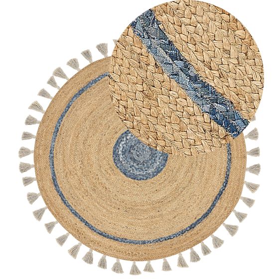 Matto OBAKOY Sininen ø 140 cm juutti