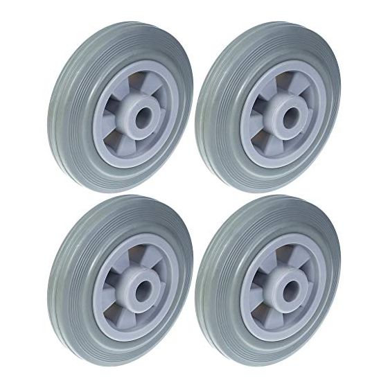 160mm 6" pyörä harmaa kumirengas, muovinen keskiö 540kg kantavuus, 4 kpl:n sarja.