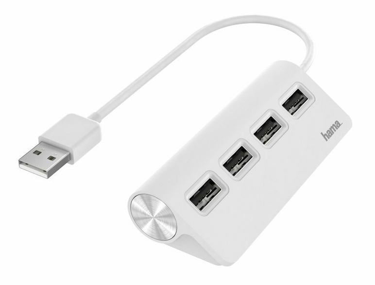 Hama USB-keskitin 4xUSB-A 2.0 valkoinen 200120