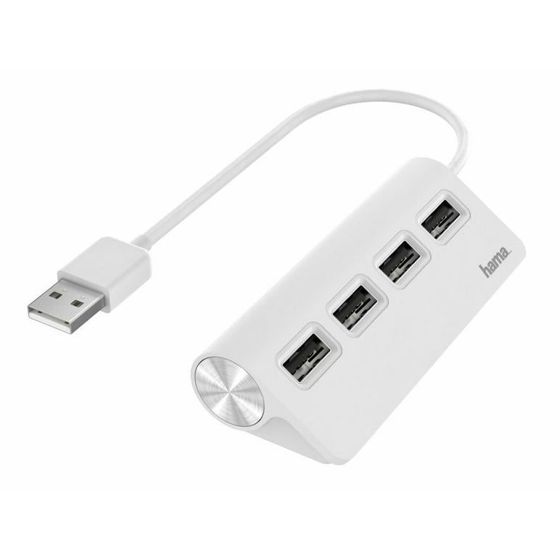 Hama USB-keskitin 4xUSB-A 2.0 valkoinen 200120