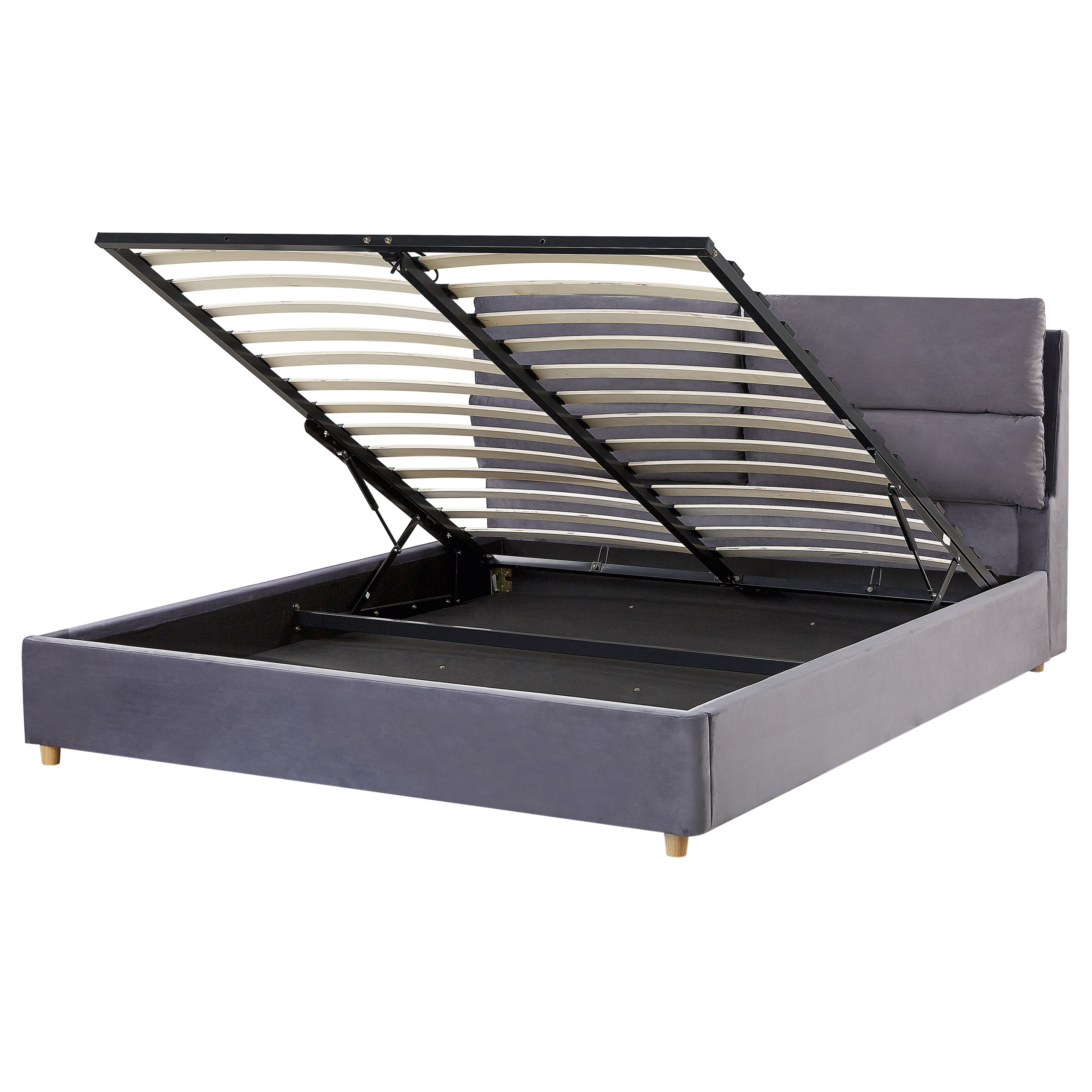 Sänky säilytystilalla sametti BATILLY 160 x 200 cm Harmaa