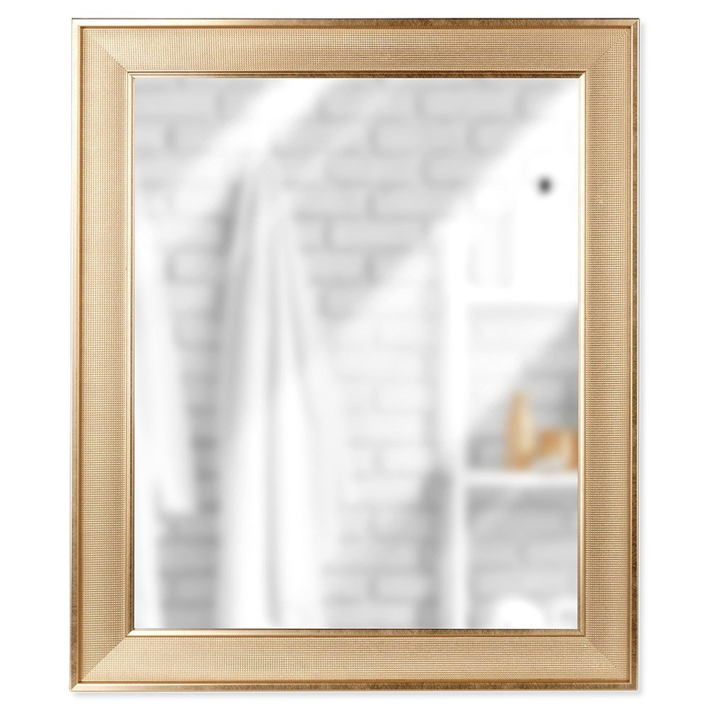 Suorakulmainen kultainen seinäpeili 49,5x59,5 cm