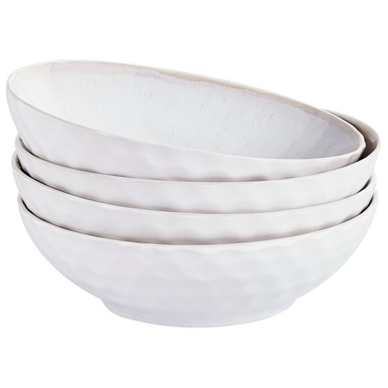 Syvä lautassetti 4 kpl SESAME kivitavara Vaaleanharmaa