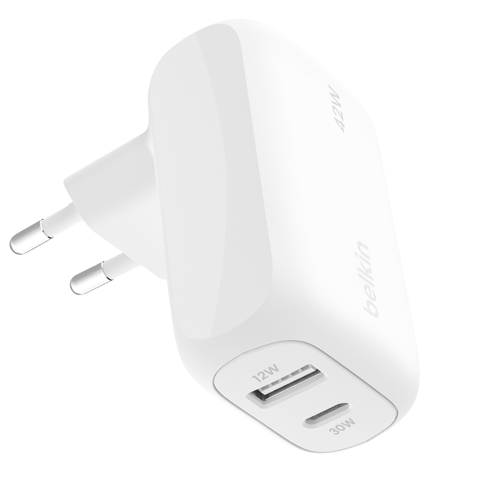 2-in-1 seinälaturi USB-C 30W + USB 12W BoostCharge