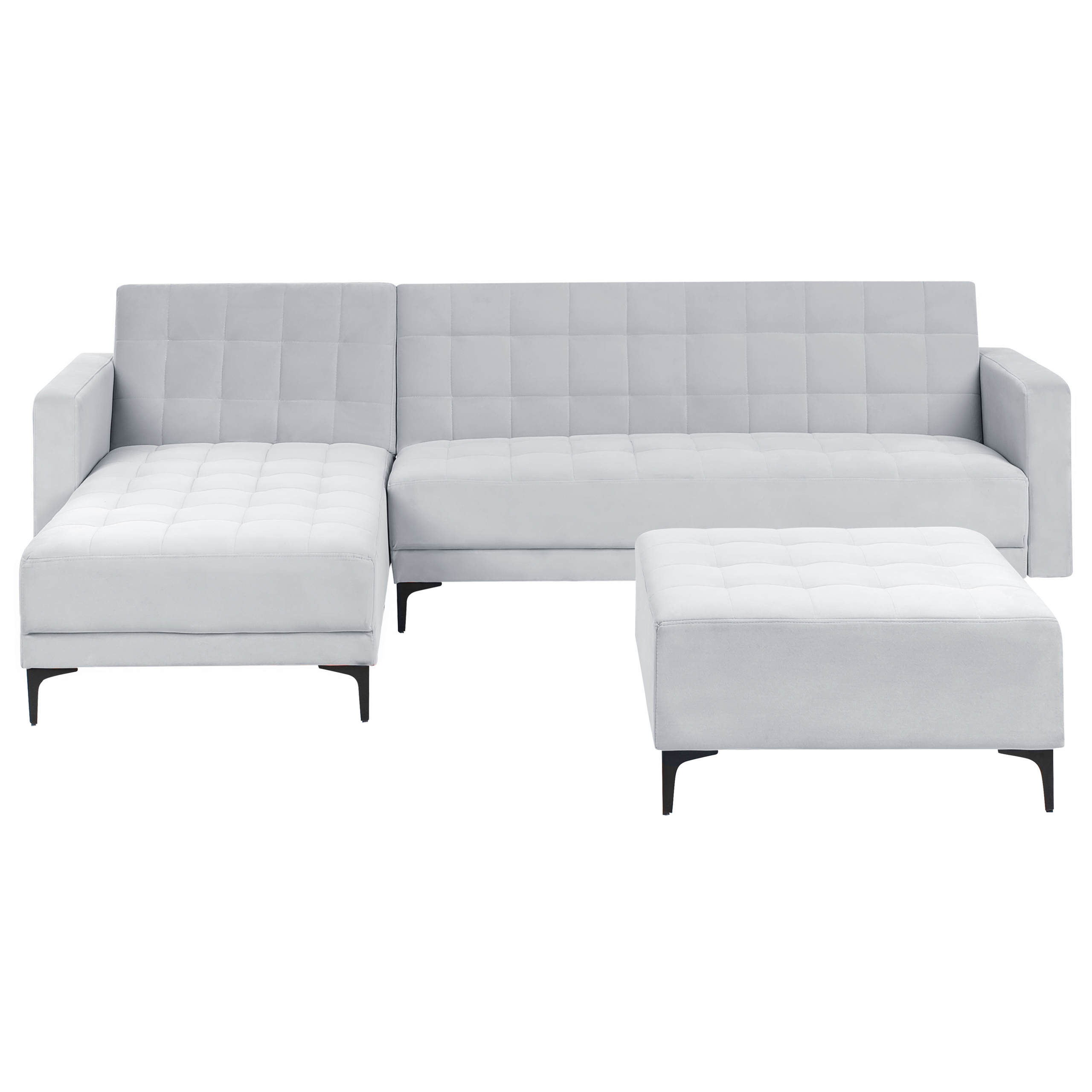 Moduulikulmavuodesohva ABERDEEN sametti Vaaleanharmaa 4-istuttava Oikea