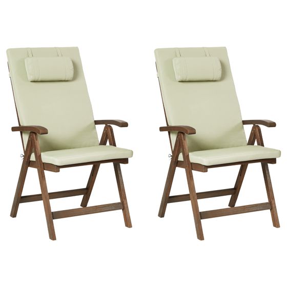 Puutarhatuolisetti pehmusteilla 2 kpl AMANTEA PREMIUM akaasia Vihreä