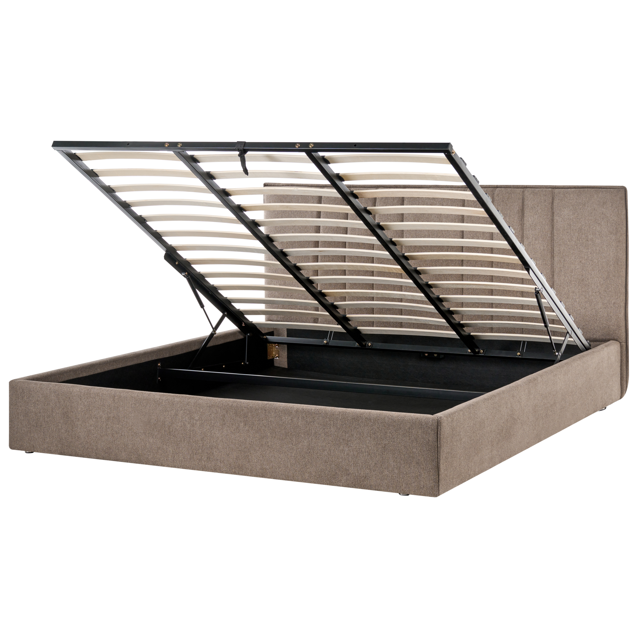 Sänky säilytystilalla kangas TARASCON 180 x 200 cm Ruskeanharmaa