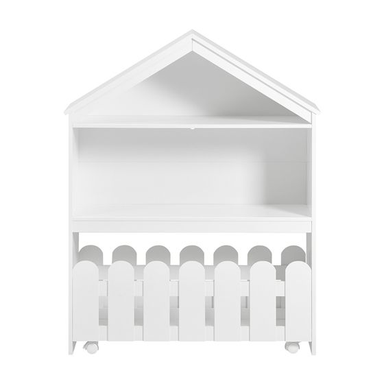 SoBuy Lastenkirjahylly 1-kpl puukuitulevy valkoinen lapsille lastenhuoneeseen KMB52-W