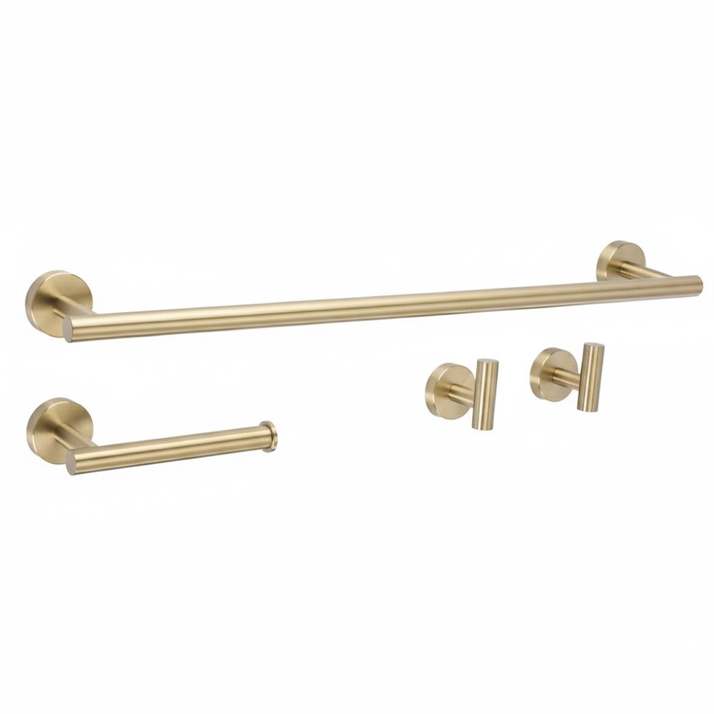 REA kylpyhuoneen naulakkosetti ARI harjattu kulta, 60X8X5CM