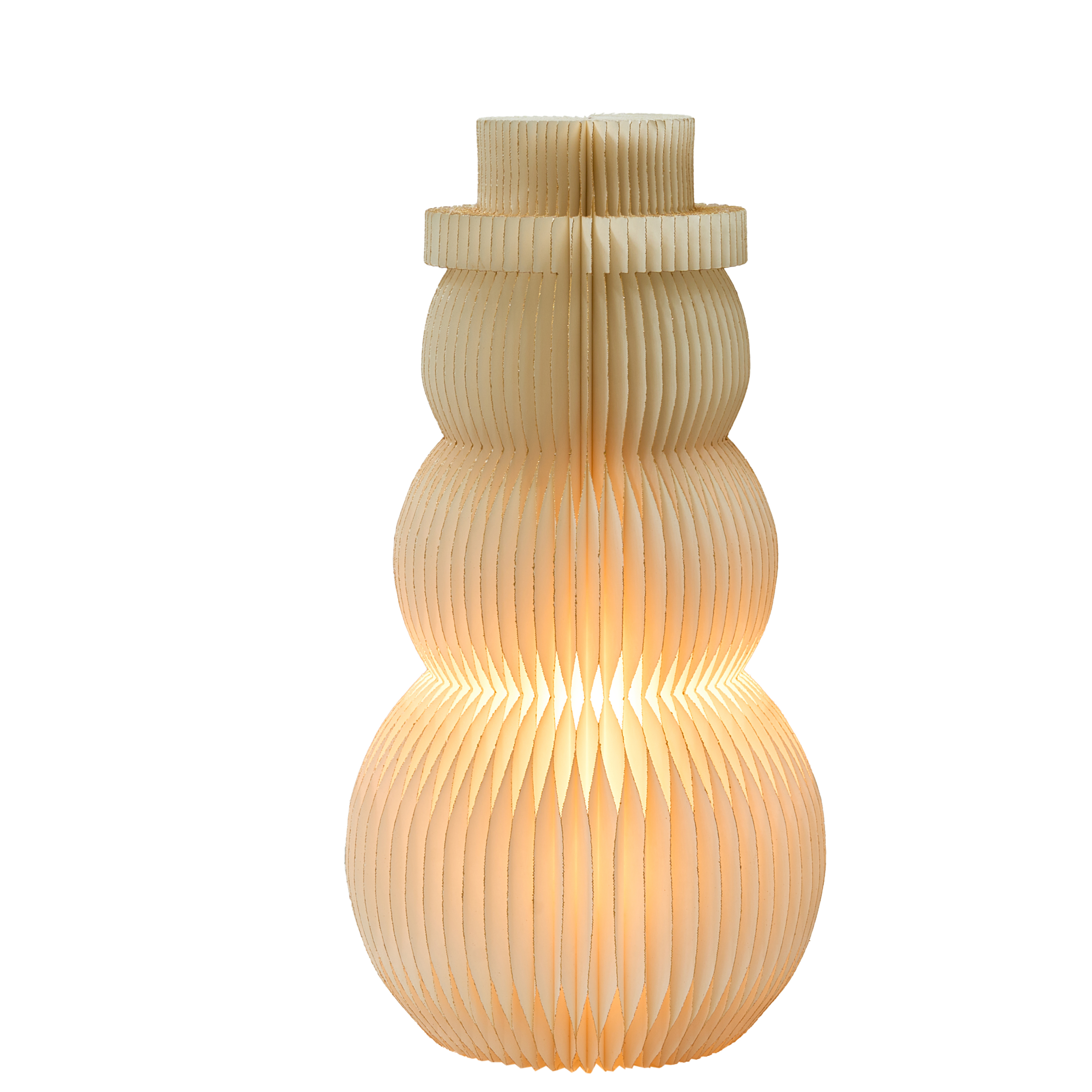 Joulukoriste Pöytävalaisin BANGA 51 cm Lumiukko Beige