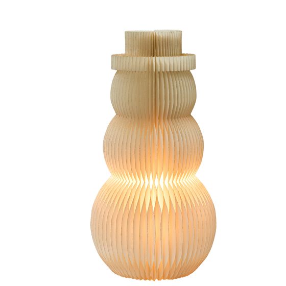 Joulukoriste Pöytävalaisin BANGA 51 cm Lumiukko Beige