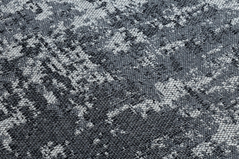 Matto CASA Ekologinen, EKO SIZAL Boho pesty vintage 2809 harmaa / antrasiitti, kierrätetty puuvillamatto 114x170 cm