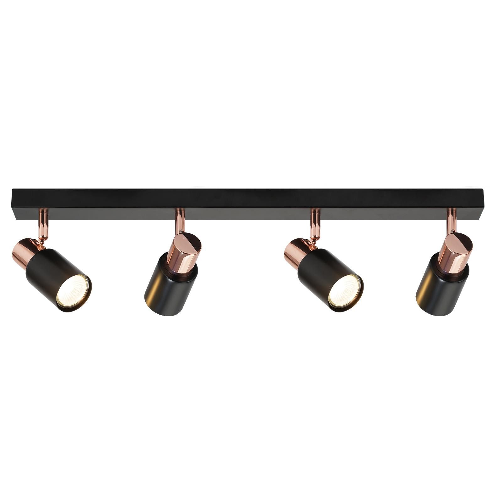 NETTLIFE kattokohdevalaisin, 4 lamppua, keittiön GU10- valaisin, 355° kääntyvä kattovalaisin, moderni kohdevalo