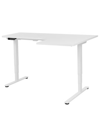Sähkösäädettävä oikea kulmatyöpöytä DESTINES Valkoinen 160 cm 109 cm Oikea