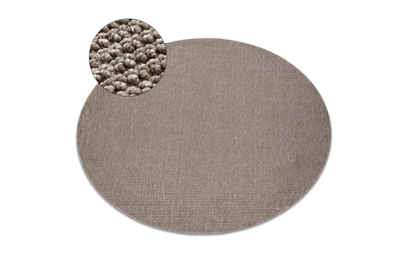 Matto CASABLANCA LOOP ympyrä ruskea, silmukka, pehmeä