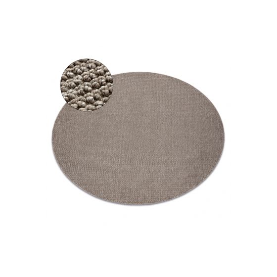 Matto CASABLANCA LOOP ympyrä ruskea, silmukka, pehmeä