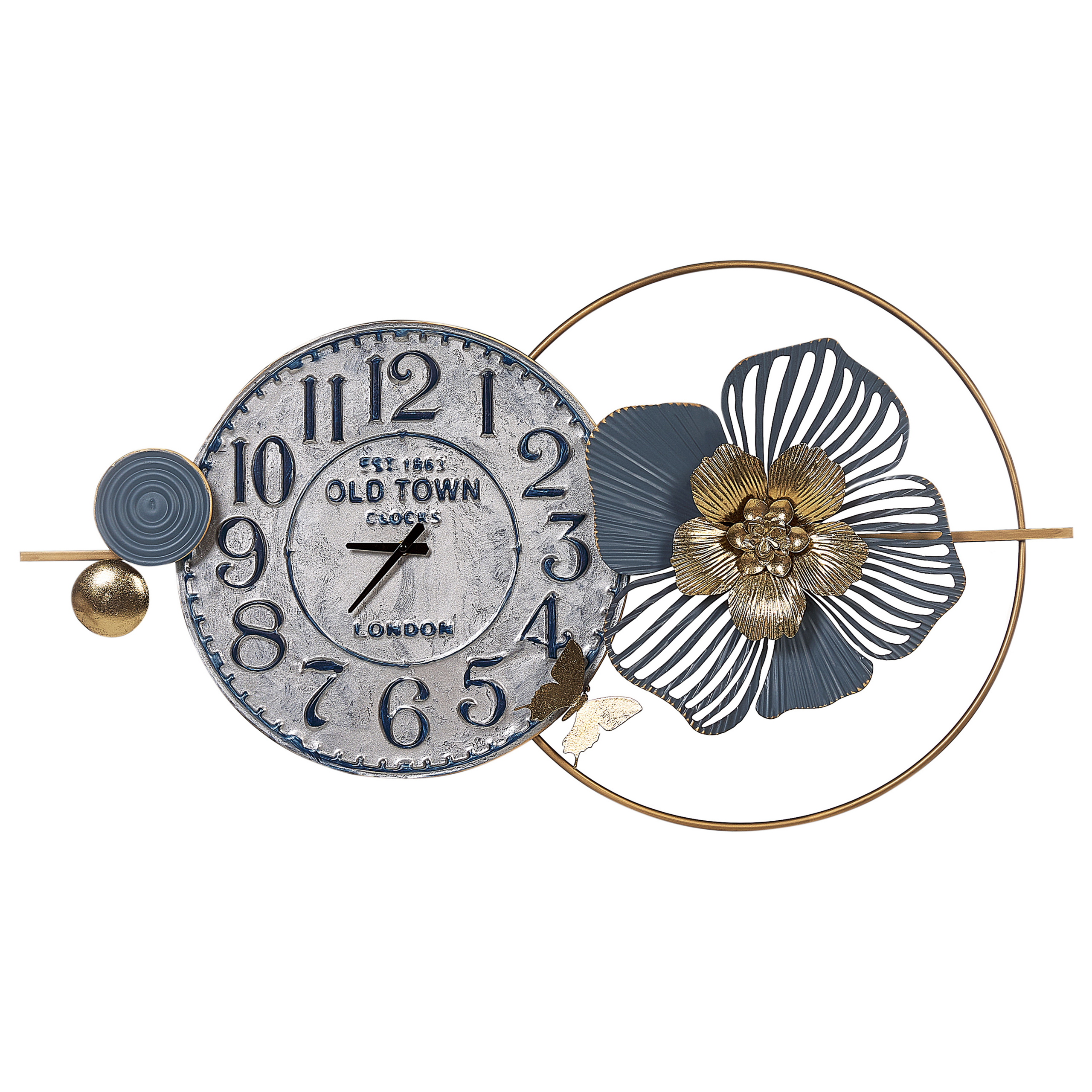 Seinäkello BERKERIUM 90 cm metalli Sininen