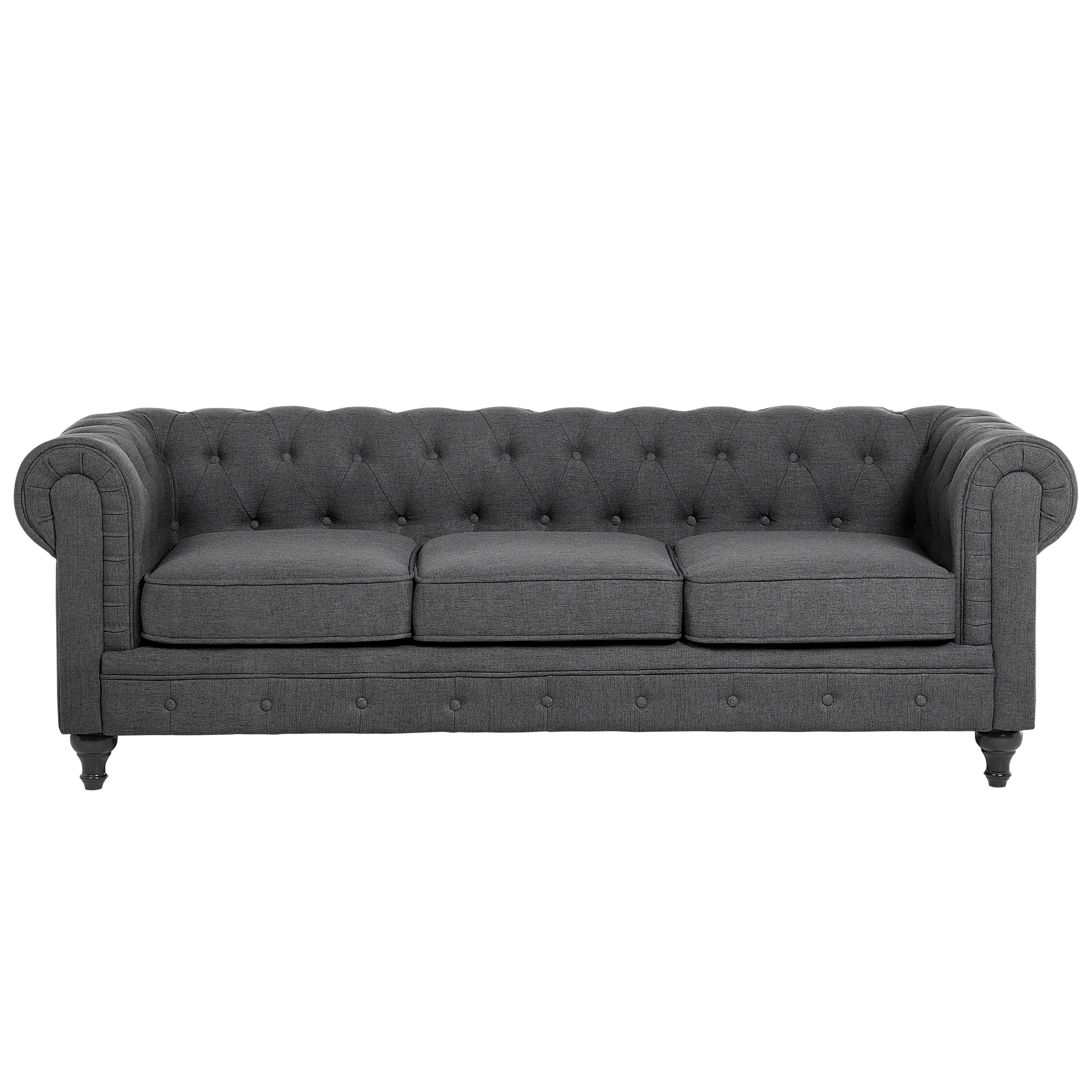 Sohva 3-istuttava CHESTERFIELD Kangas Harmaa