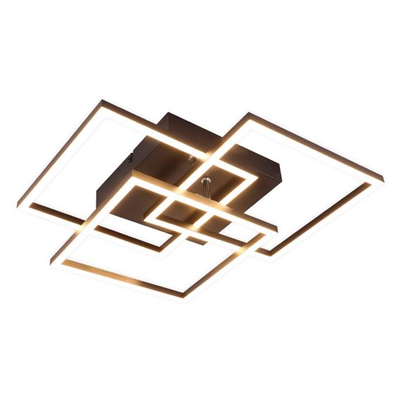 NETTLIFE LED - kattovalaisin, olohuoneeseen, musta, himmennettävä, neliönmuotoinen, moderni, 36w Kaukosäätimellä