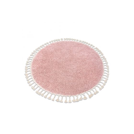 Matto BERBER 9000 pyöreä vaaleanpunainen Tupsut berbery Marokkolainen shaggy pyöreä 120 cm
